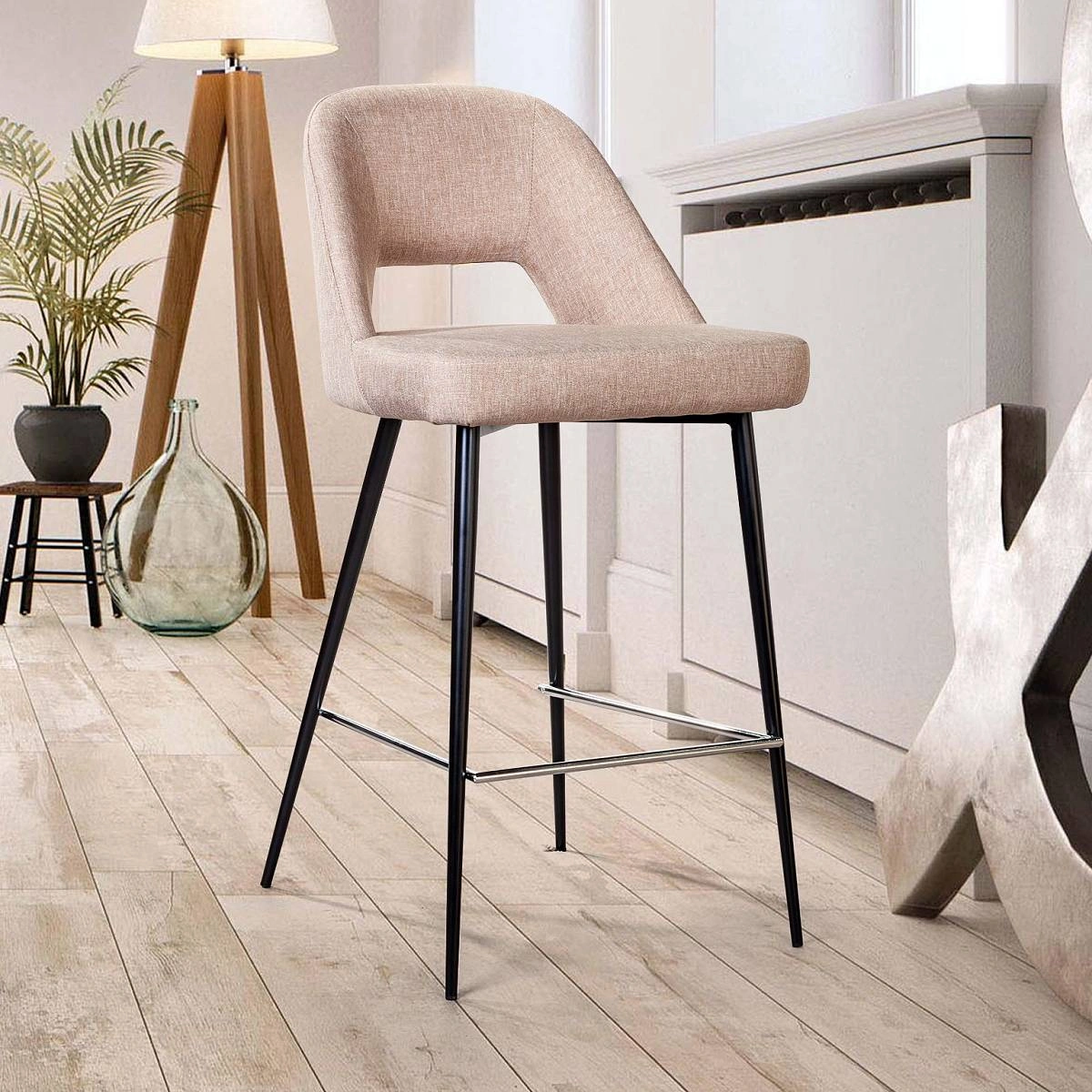 Стул полубарный Dante, рогожка бежевый изображение Стул полубарный Dante, рогожка бежевый фото