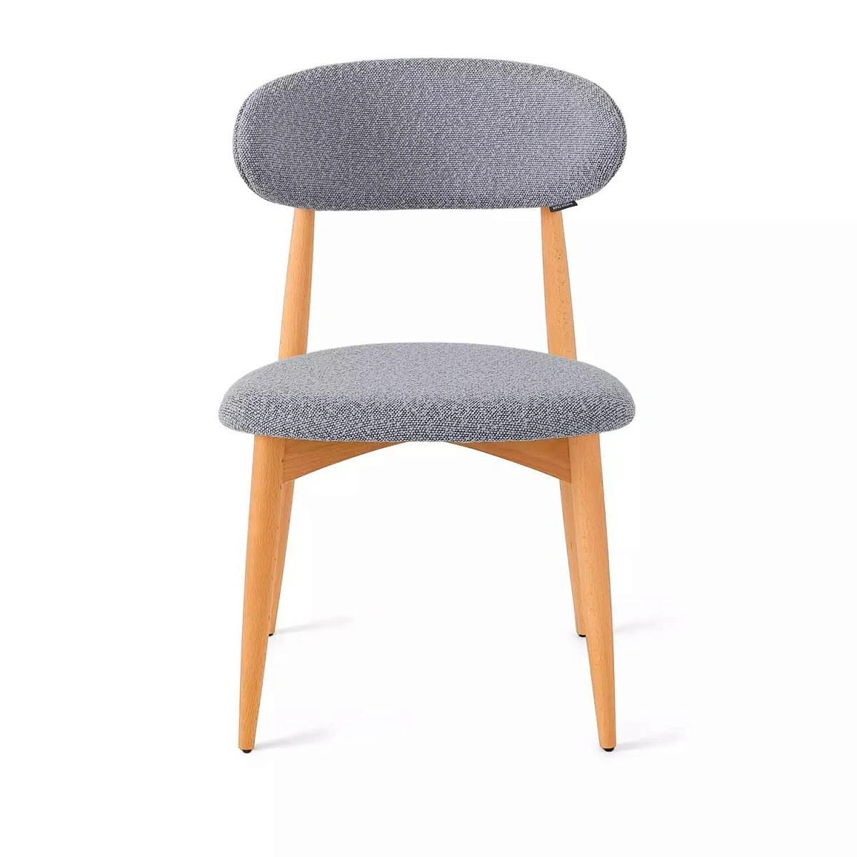 Стул Paolo, бук натуральный, ткань, серый изображение Стул Paolo, бук натуральный, ткань, серый фото