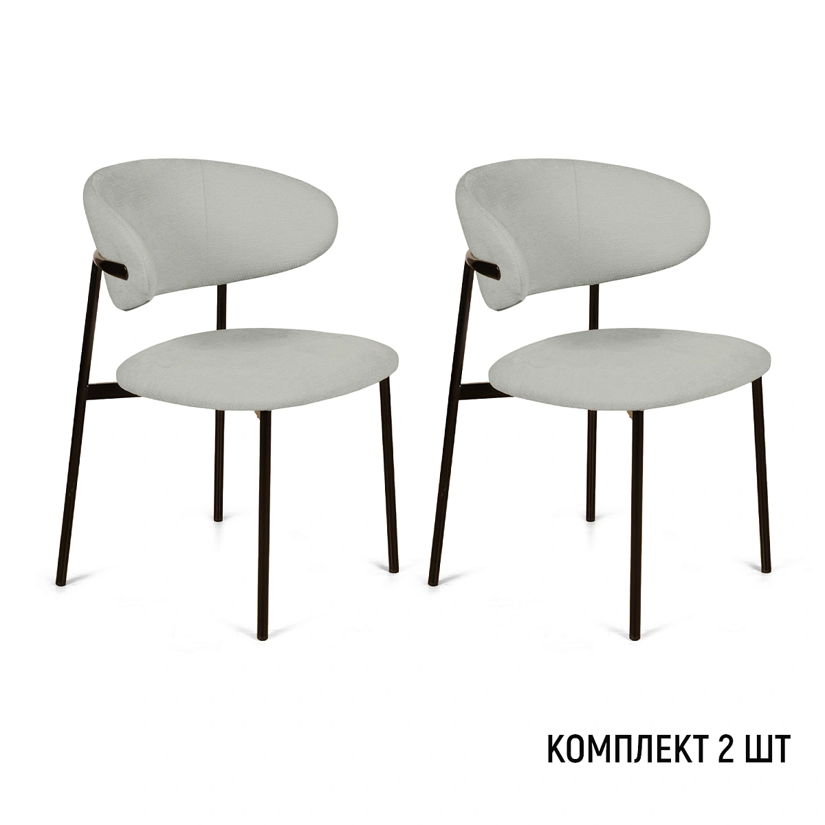 Стул Адель, комплект (2 шт), шенилл Reef silver фото