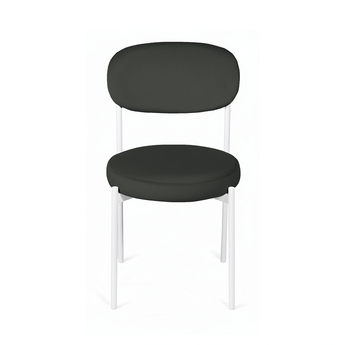 Стул Мейсон, комплект (2 шт), бархат антрацит 14 / опоры белые фото