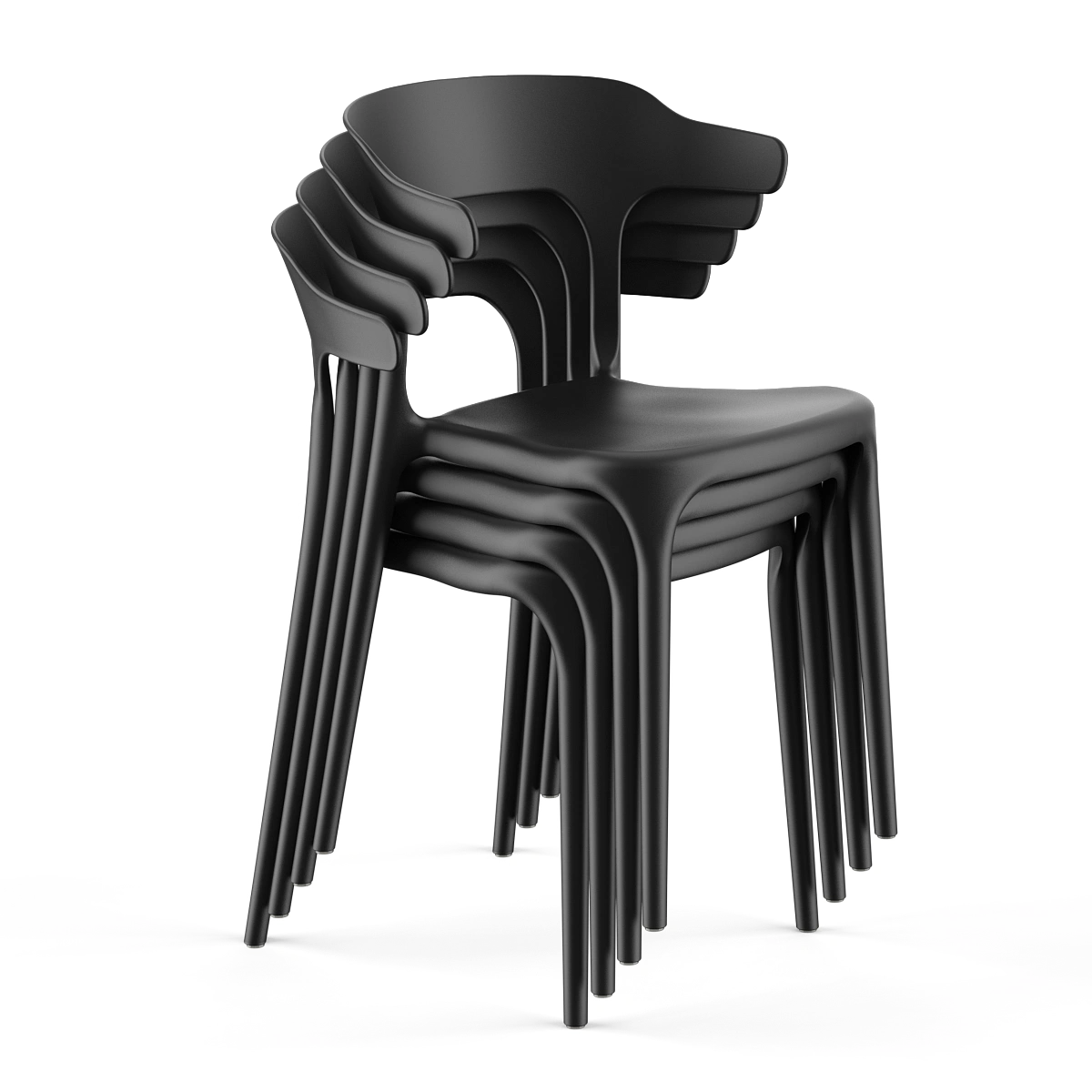 Стул Leo (RUS), комплект (4 шт), пластик черный изображение Стул Leo (RUS), комплект (4 шт), пластик черный фото