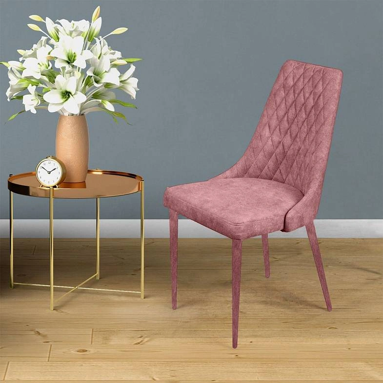 Стул CONNOR LUXE, бархат пудровый 15/конус фото