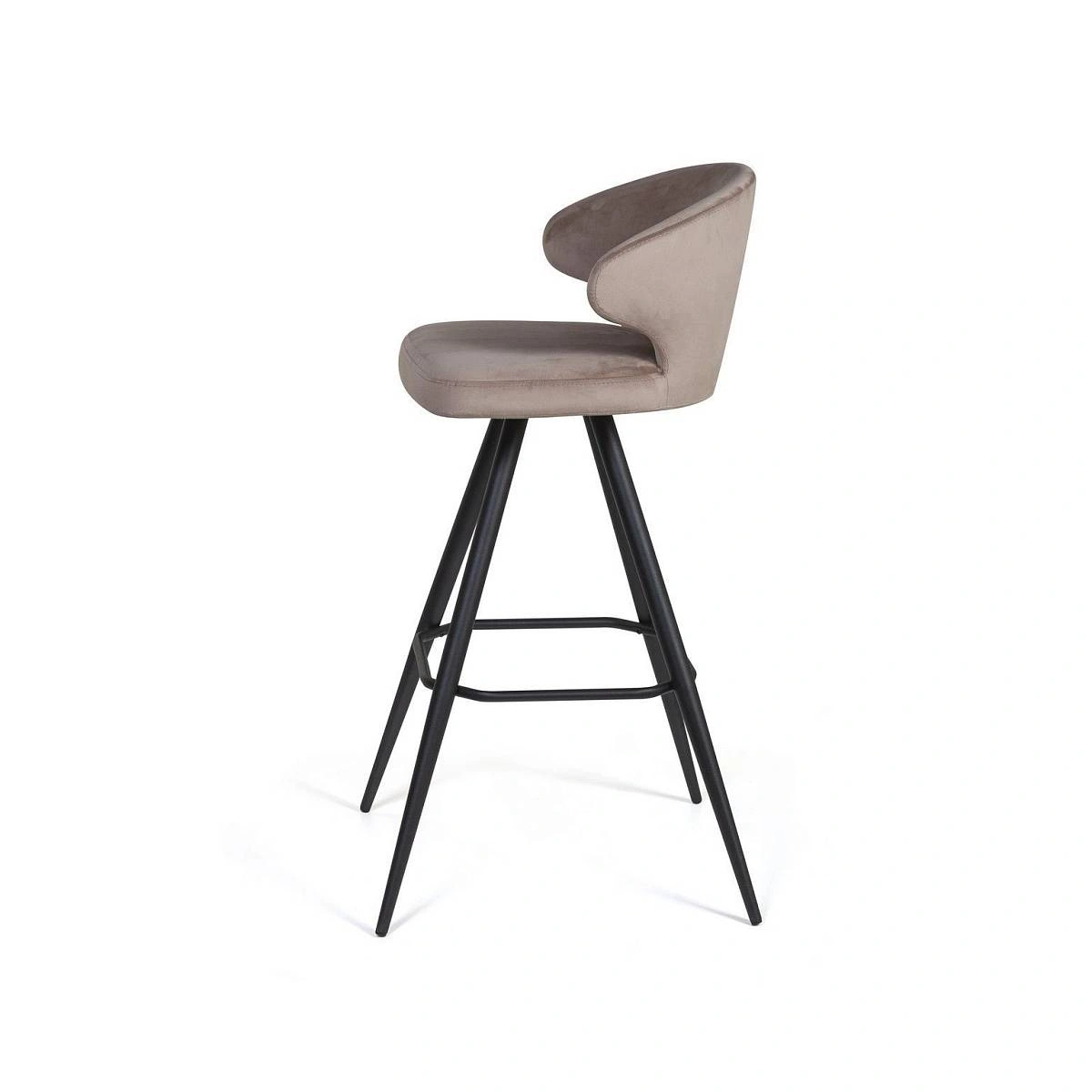 Стул полубарный Richard поворотный 360 градусов, бархат бежевый 5 изображение Стул полубарный Richard поворотный 360 градусов, бархат бежевый 5 фото