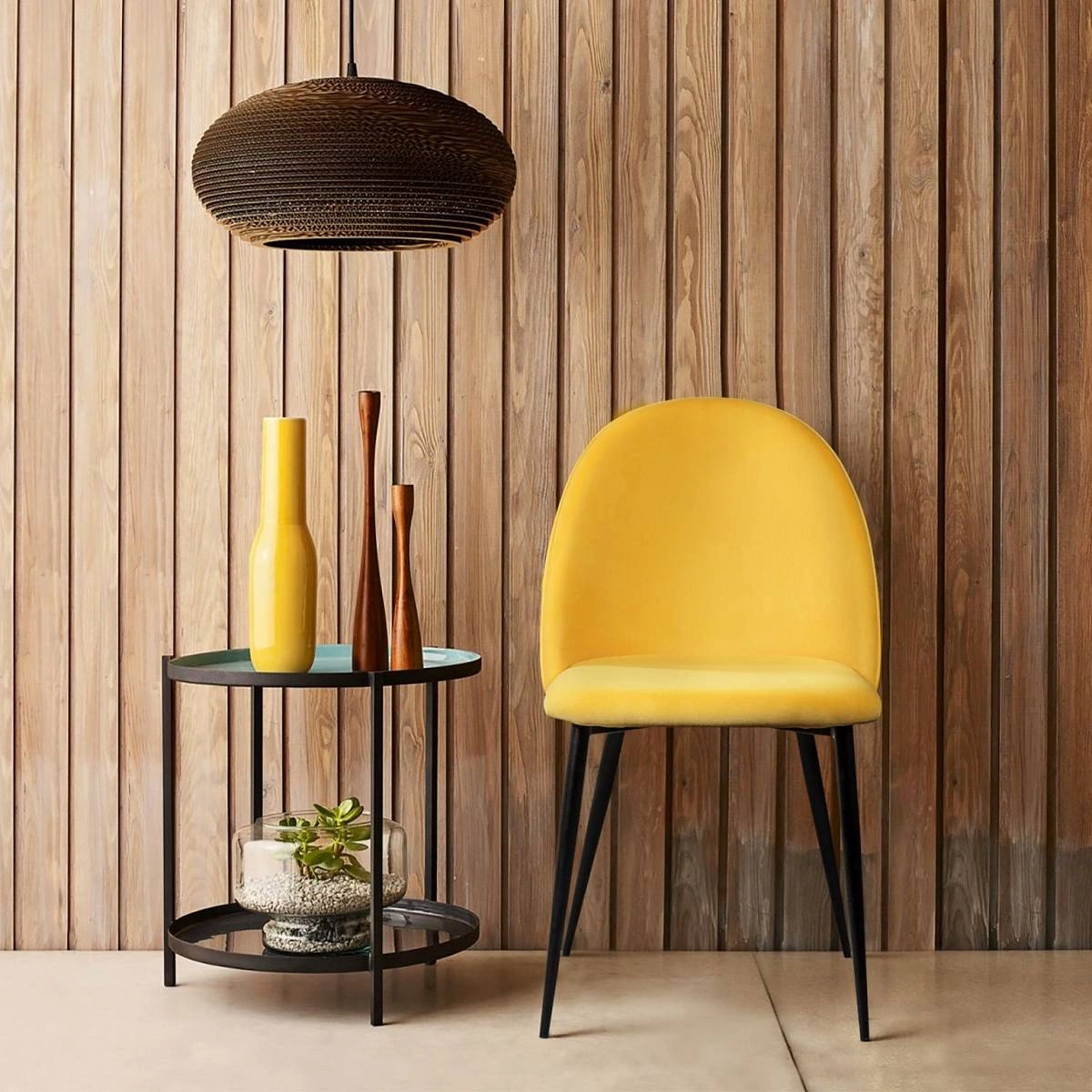 Стул Marcus, бархат желтый изображение Стул Marcus, бархат желтый фото