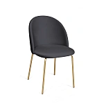 Стул Nord, комплект (2 шт), бархат серый 27 / опора золото