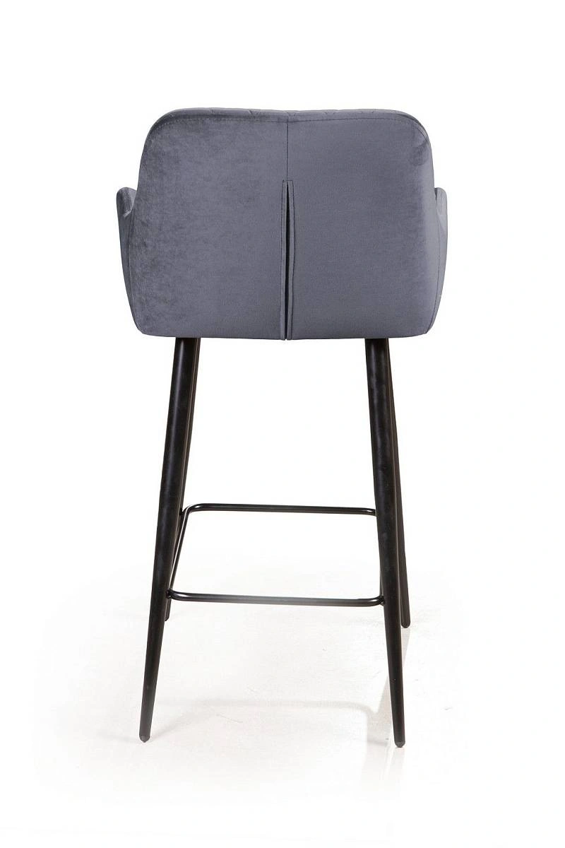 Стул полубарный Robert поворотный 360 градусов, бархат серый 27 изображение Стул полубарный Robert поворотный 360 градусов, бархат серый 27 фото