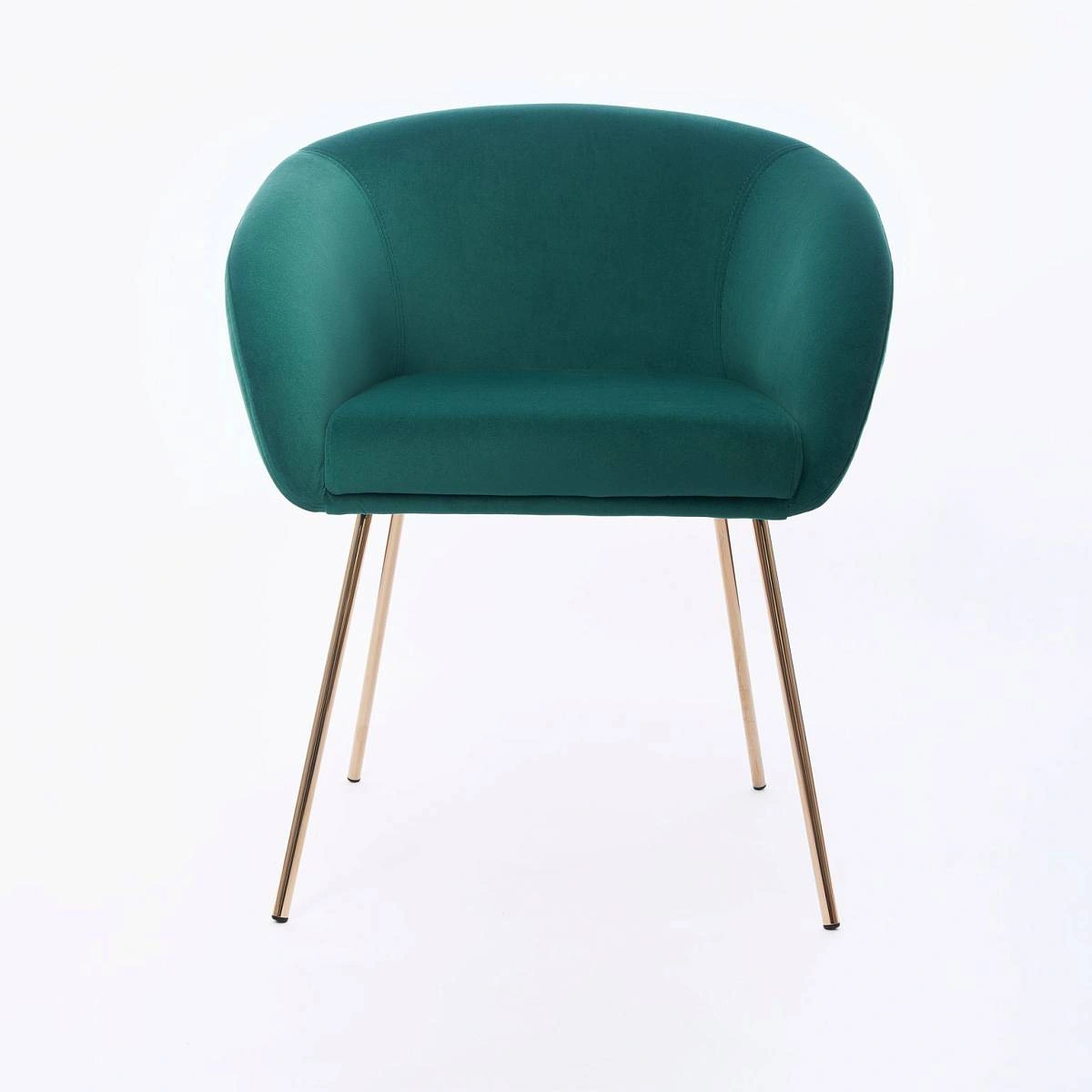 Стул с подлокотниками Tiffany, микровелюр зеленый, опоры золото изображение Стул с подлокотниками Tiffany, микровелюр зеленый, опоры золото фото