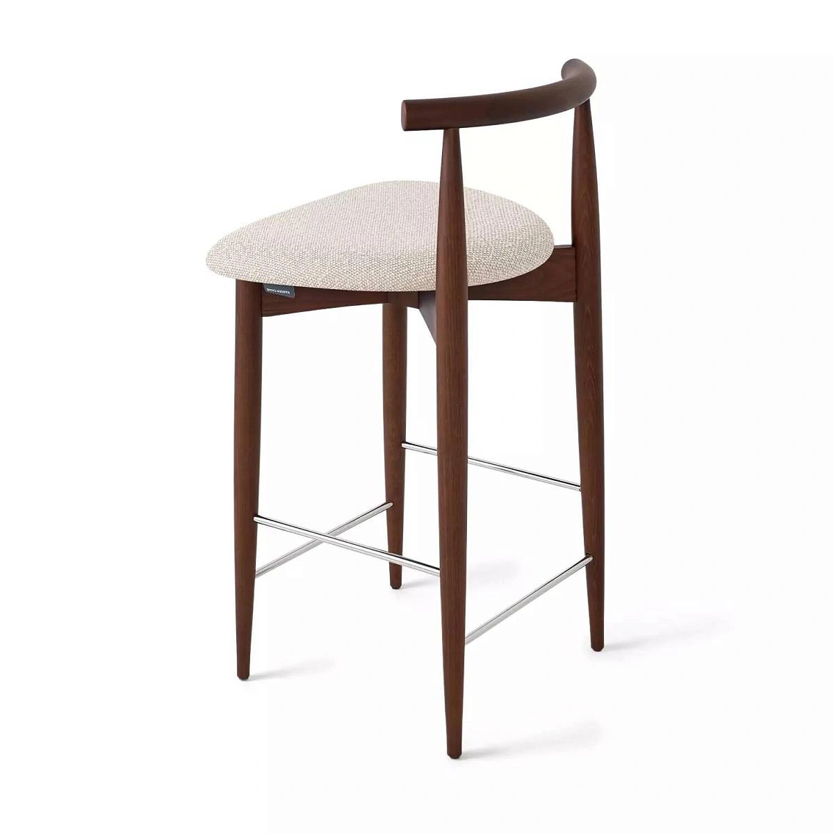 Стул полубарный Diana, бук натуральный (тонированный коричневым лаком), бежевый фото