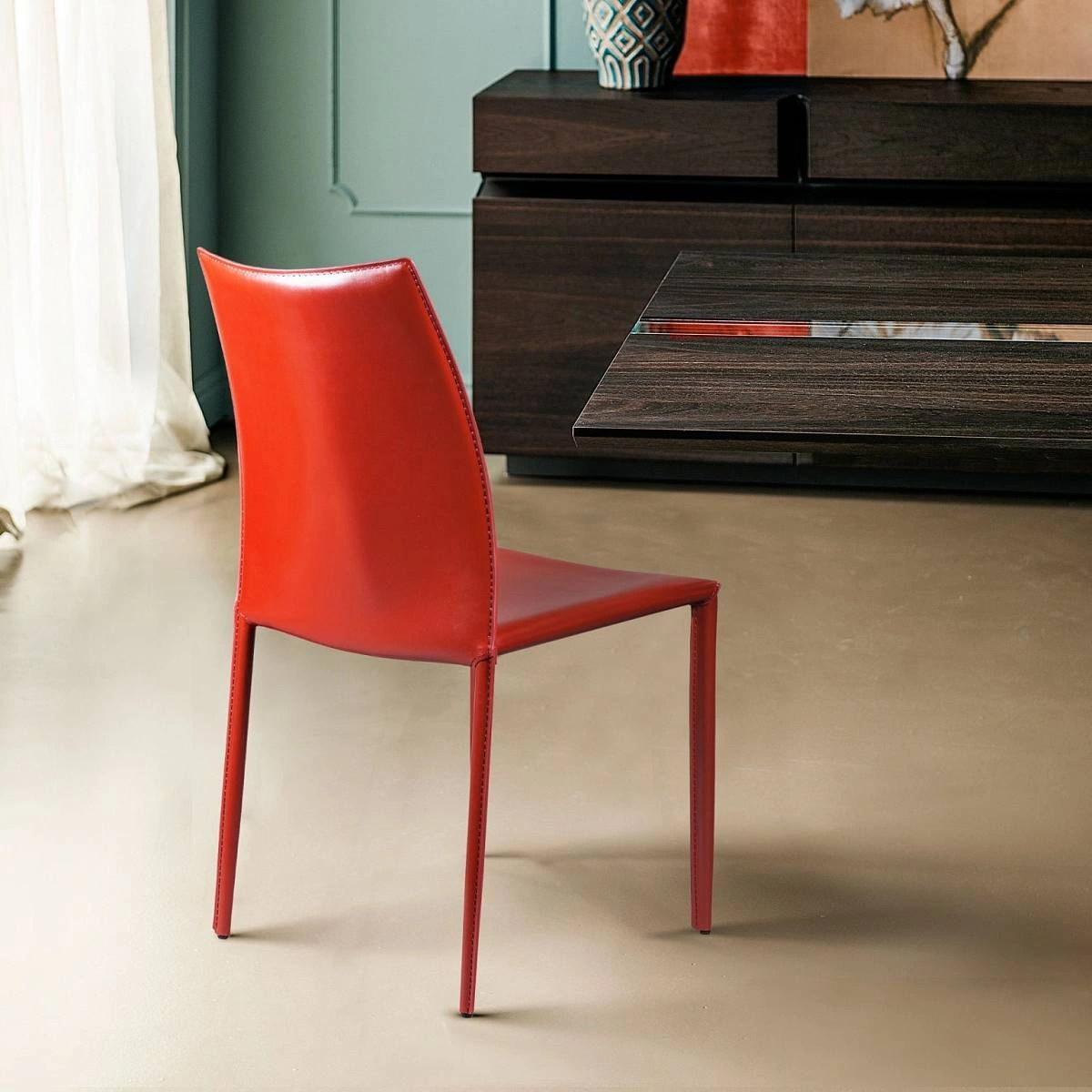 Стул Rolf, кожа ретро-красный изображение Стул Rolf, кожа ретро-красный фото