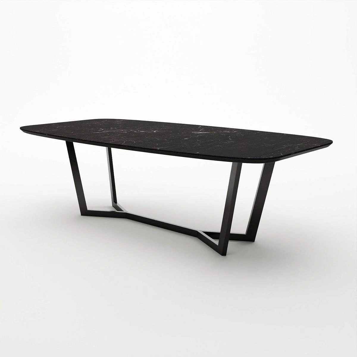 Стол овальный BENZ 200, керамика матовая, черная фото