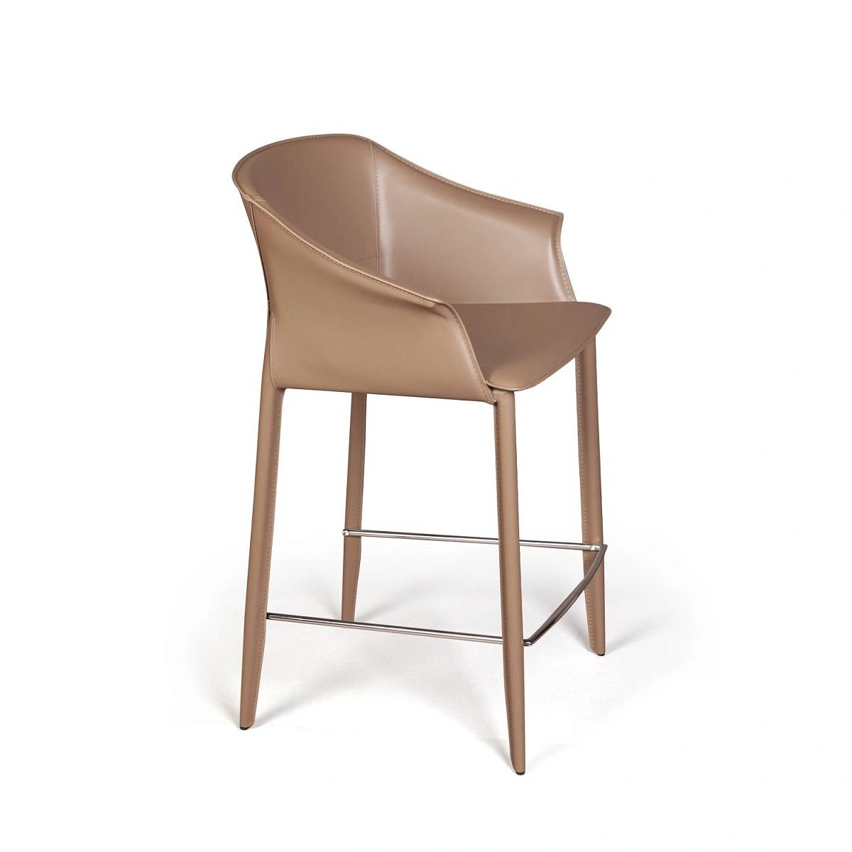 Стул полубарный GIO, кожа хаки-тауп изображение Стул полубарный GIO, кожа хаки-тауп фото