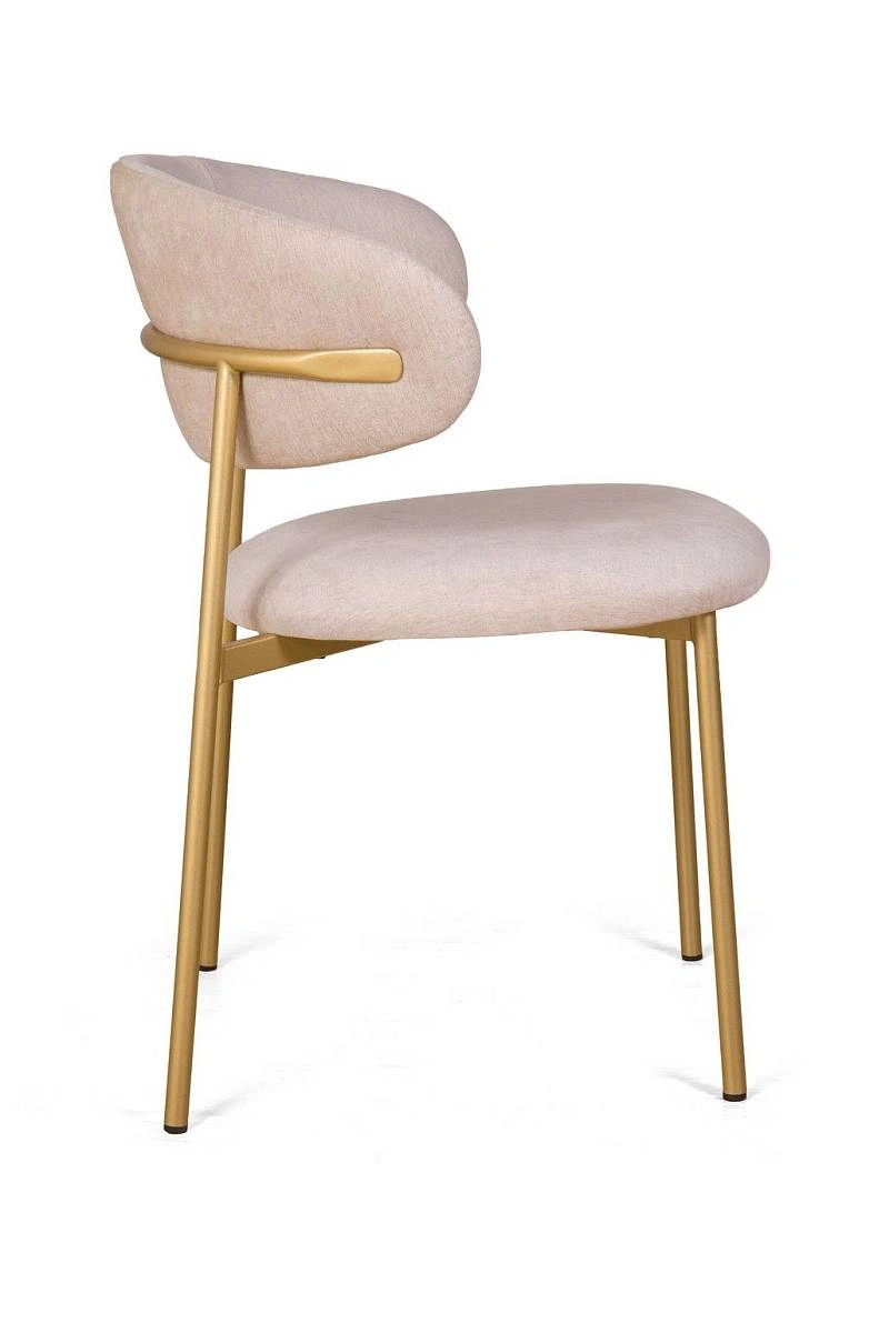 Стул Adele, шенилл Puffy beige / опоры шампань фото