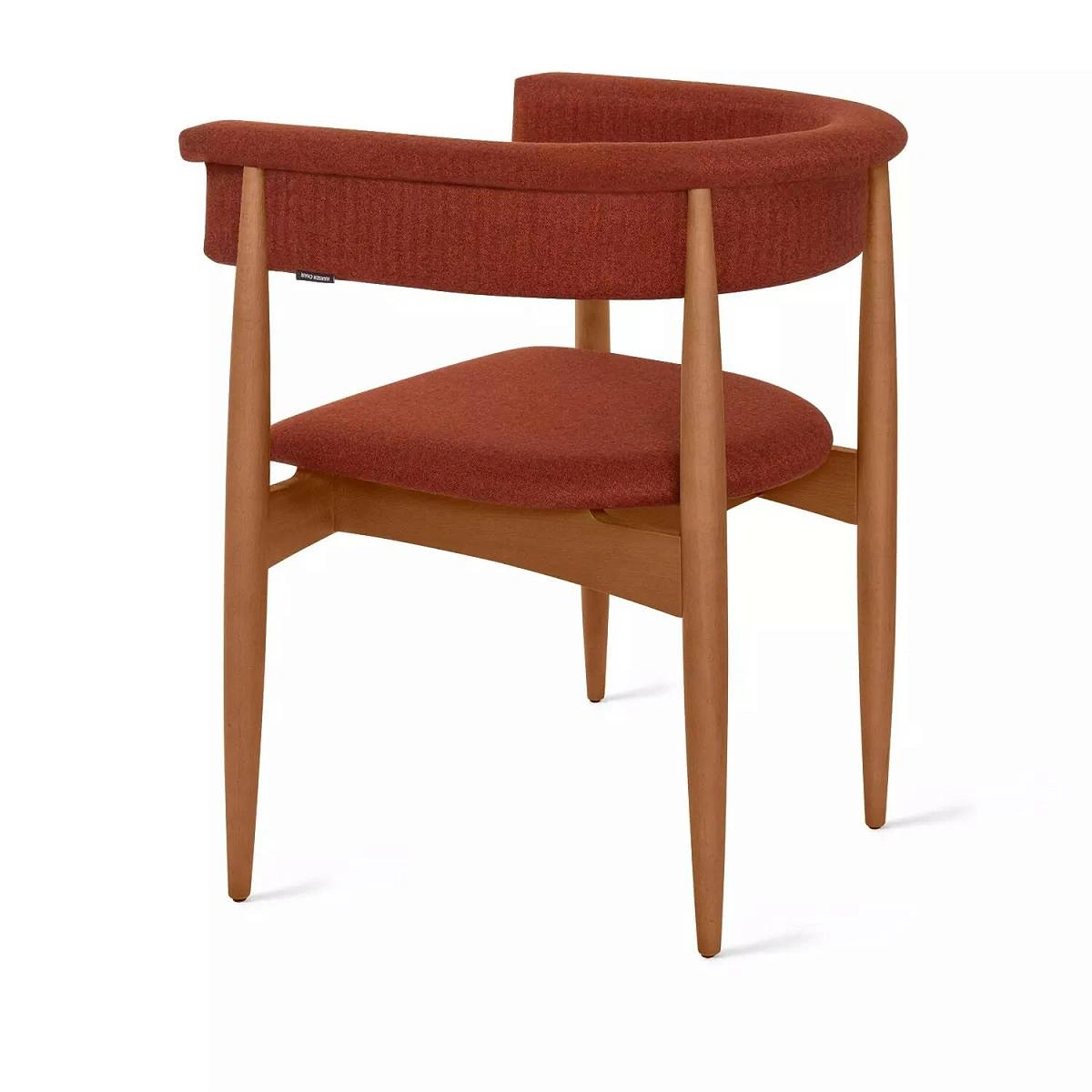 Полукресло Ludvig, бук натуральный, лак орех, шенилл красный фото