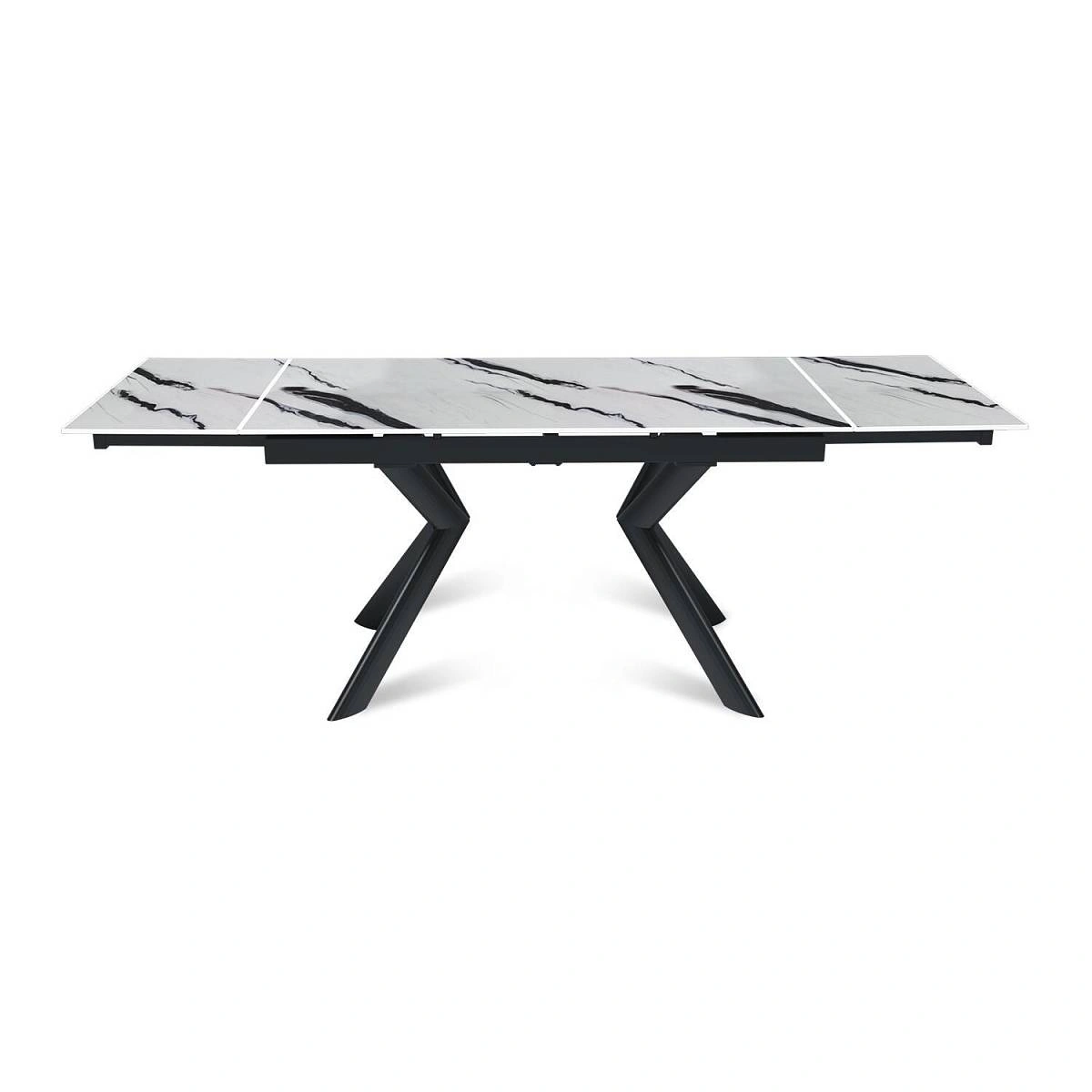 Стол раскладной Bridge (140+40+40), керамика глянцевая Panda White изображение Стол раскладной Bridge (140+40+40), керамика глянцевая Panda White фото