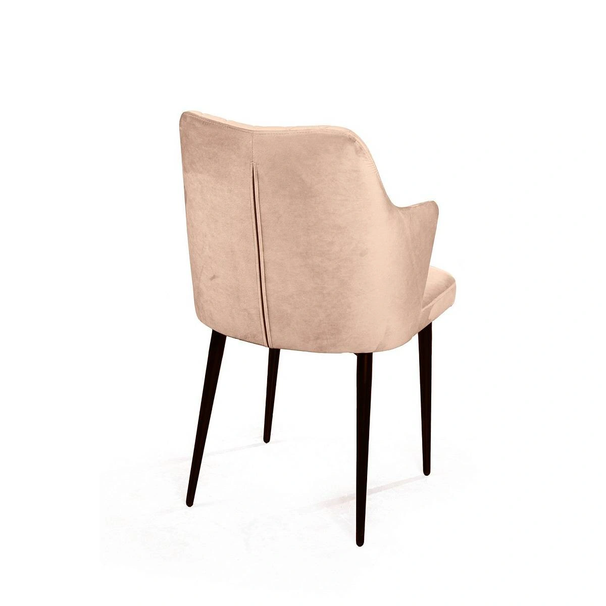 Стул с подлокотниками Hunt ромб, бархат бежевый 5 / чёрный конус изображение Стул с подлокотниками Hunt ромб, бархат бежевый 5 / чёрный конус фото