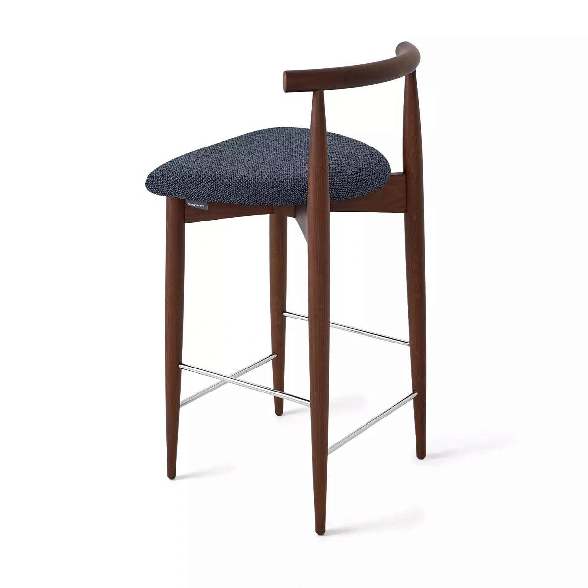 Стул полубарный Diana, бук натуральный (тонированный коричневым лаком), темно-серый фото