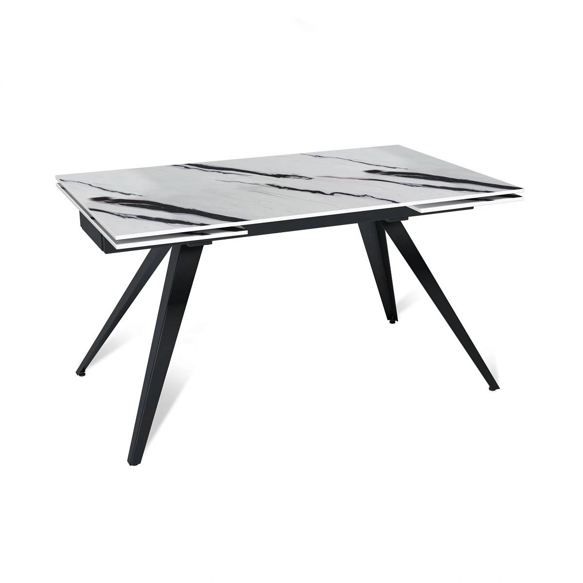 Стол раскладной Asti (140+40+40), керамика глянцевая Panda White изображение Стол раскладной Asti (140+40+40), керамика глянцевая Panda White фото