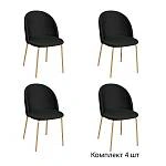 Стул Nord, комплект (4 шт), бархат антрацит 14 / опора золото