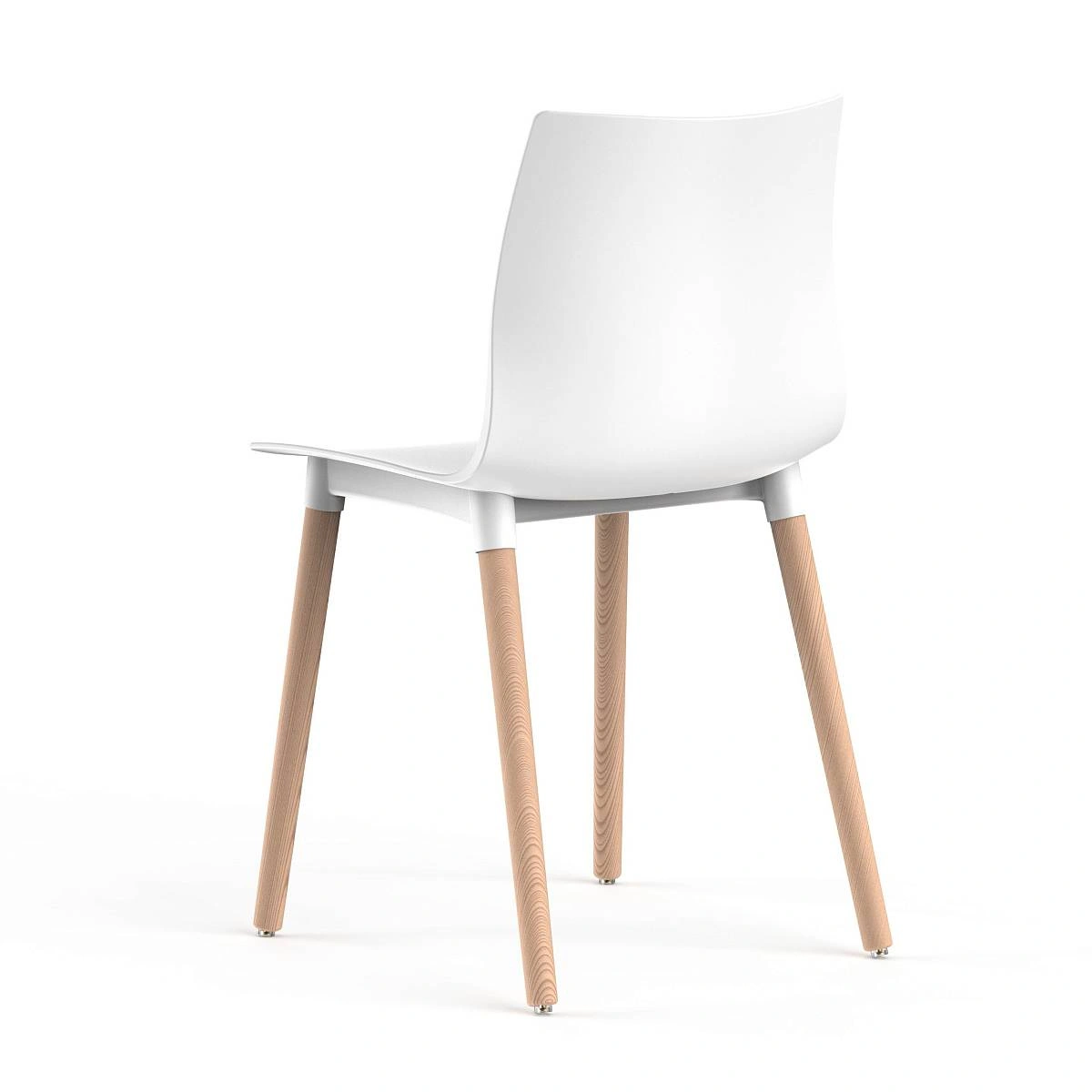 Стул Bras, (комплект 2 шт), пластик белый / опоры дерево фото