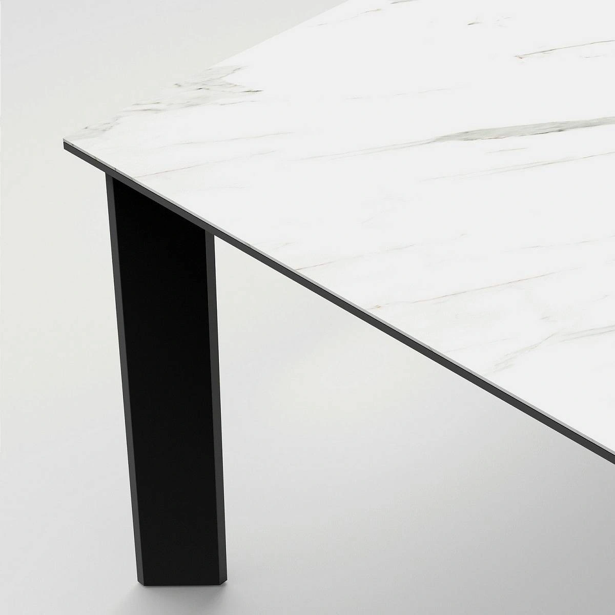 Стол раскладной Dogma (180+50), керамика матовая белая изображение Стол раскладной Dogma (180+50), керамика матовая белая фото