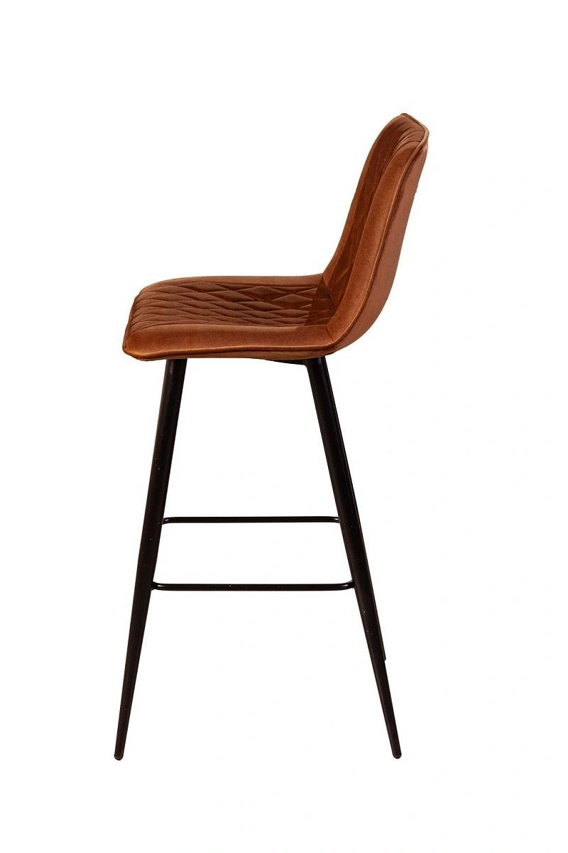 Стул барный Paul, комплект (2 шт), бархат коричневый 11 изображение Стул барный Paul, комплект (2 шт), бархат коричневый 11 фото