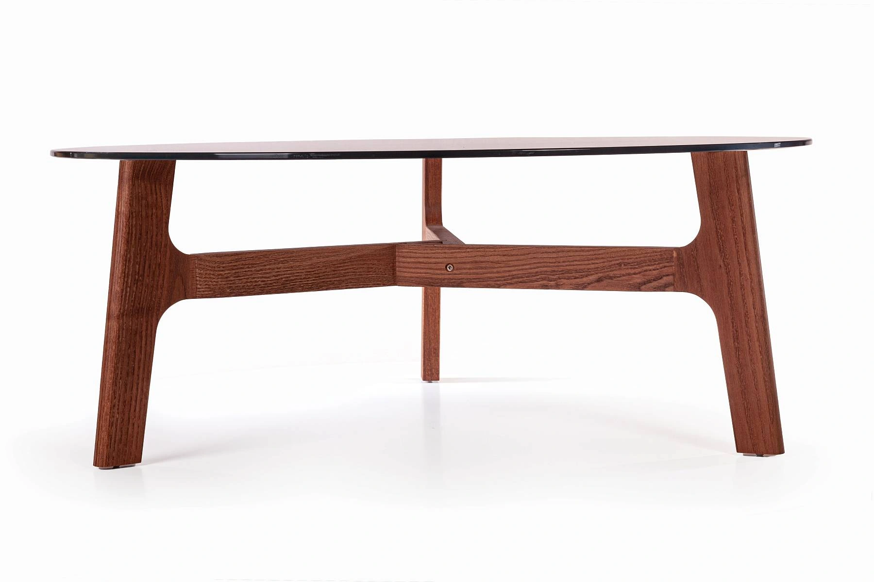 Журнальный столик Woddy D900 массив + стекло / опоры миндаль изображение Журнальный столик Woddy D900 массив + стекло / опоры миндаль фото