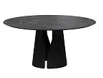 Стол круглый GIO 120, керамика матовая, черная