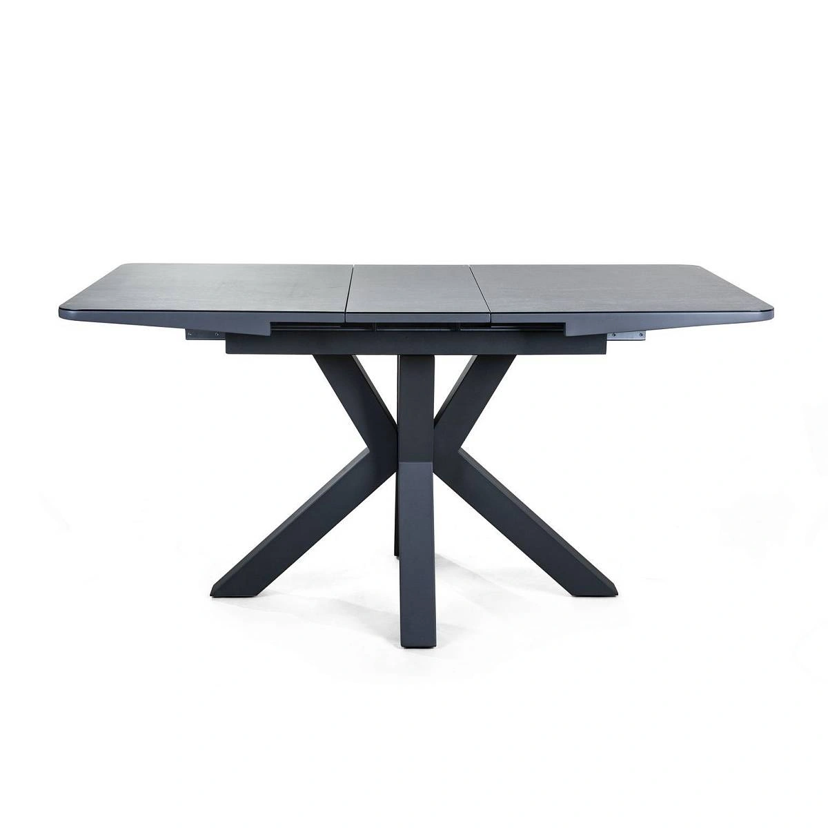 Стол раскладной Lincoln (120+30 см) глазурованное стекло черный изображение Стол раскладной Lincoln (120+30 см) глазурованное стекло черный фото