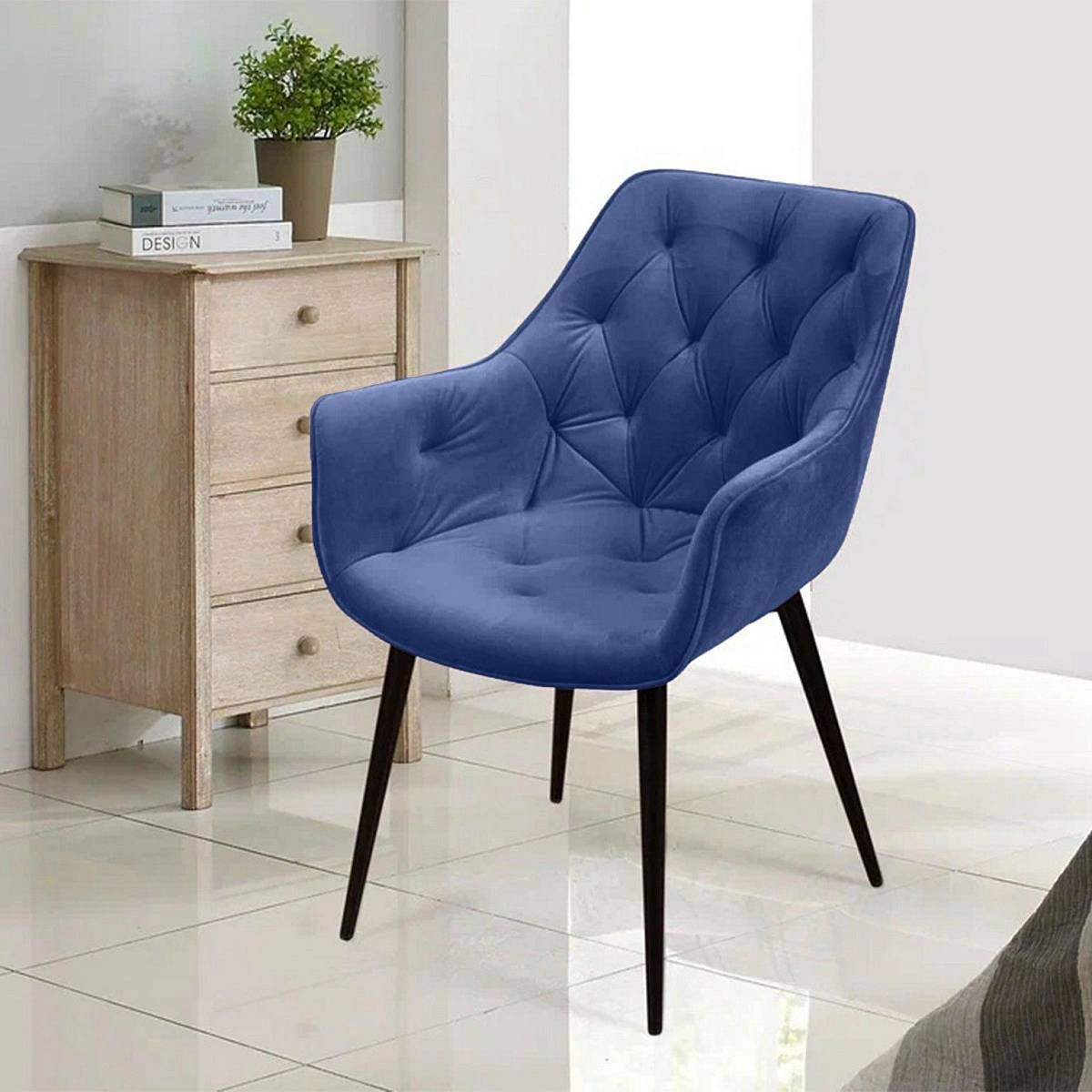 Стул Archi, бархат синий 29, опора конус фото