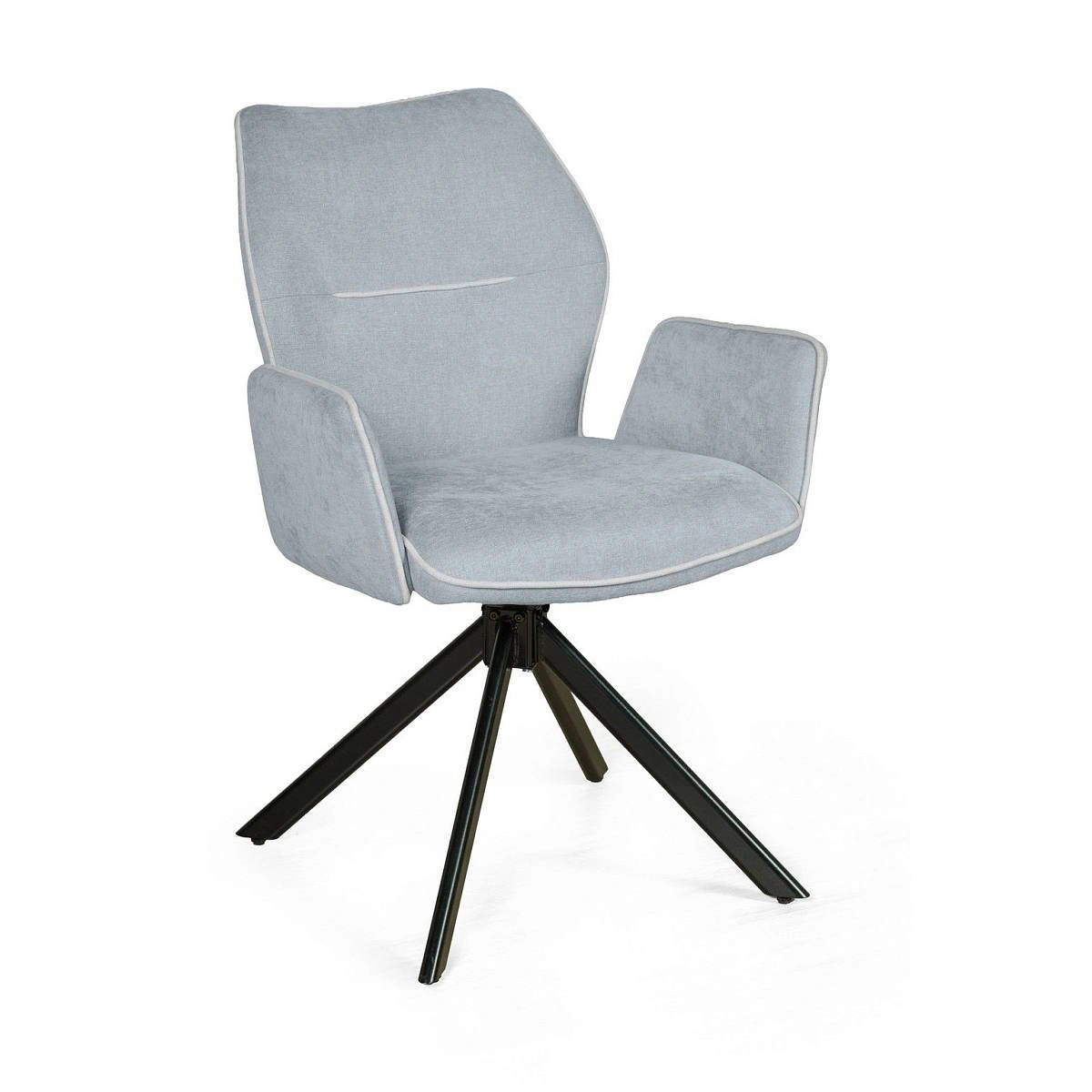 Стул с подлокотниками Элвис поворотный 360 PRO, комплект (2шт), шенилл Puffy sky / опора эллипс фото