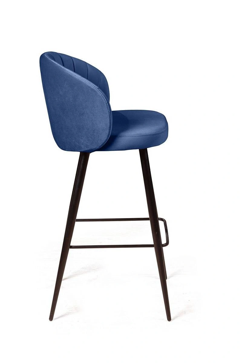 Стул полубарный Mont Blanc, бархат синий 29 / черный конус изображение Стул полубарный Mont Blanc, бархат синий 29 / черный конус фото