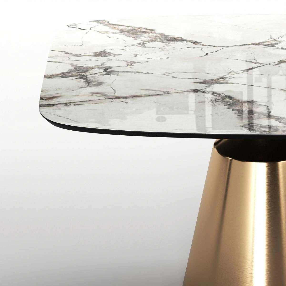 Стол овальный Lucas 230, керамика глянцевая, белая изображение Стол овальный Lucas 230, керамика глянцевая, белая фото