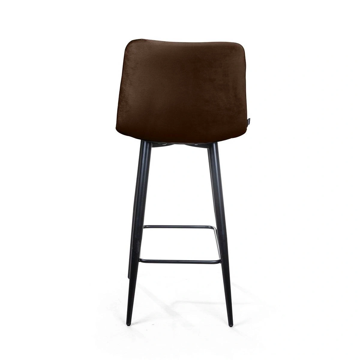 Стул полубарный UNO, бархат коричневый 12/ чёрный конус изображение Стул полубарный UNO, бархат коричневый 12/ чёрный конус фото