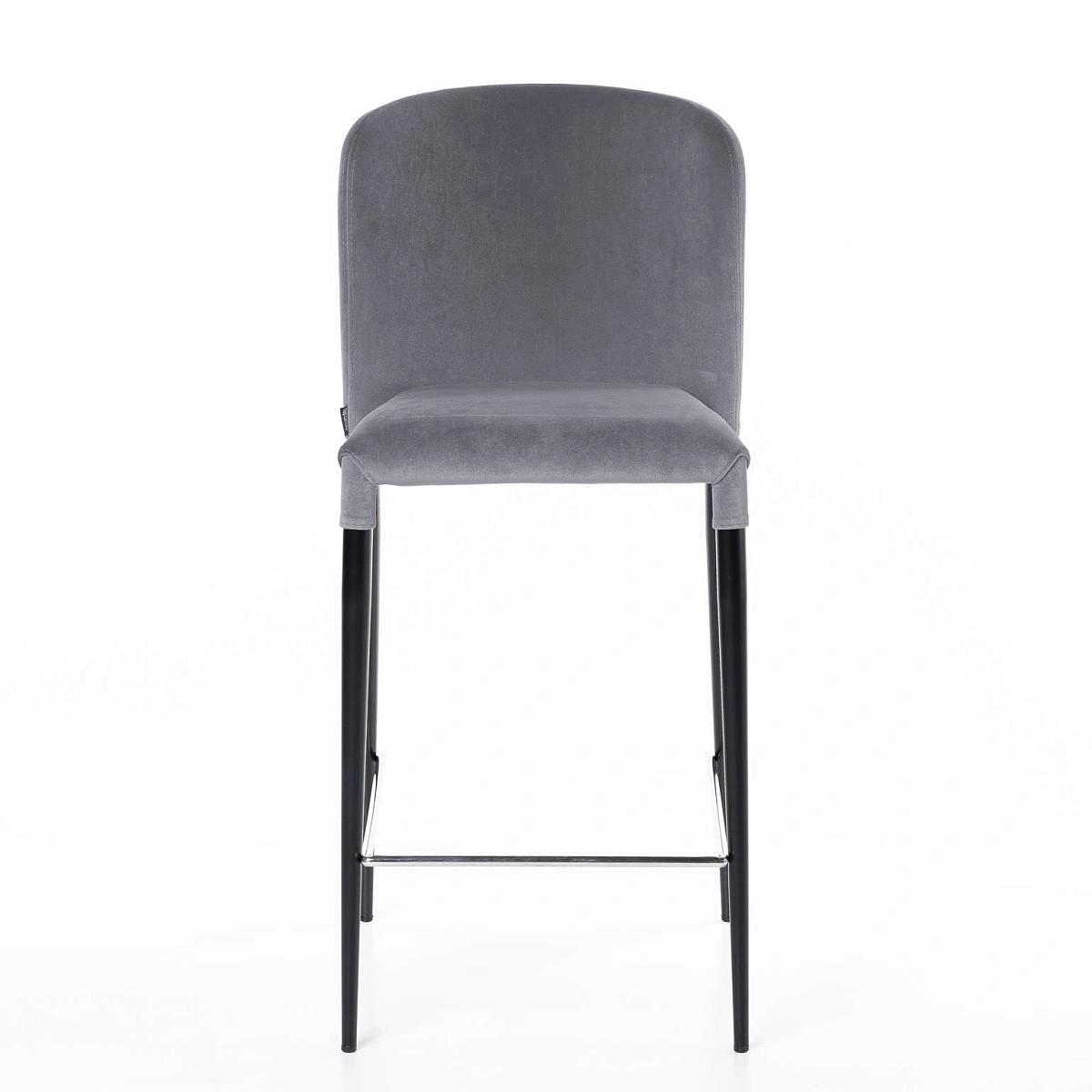 Стул полубарный Albert, бархат светло-серый 26 /опора конус изображение Стул полубарный Albert, бархат светло-серый 26 /опора конус фото