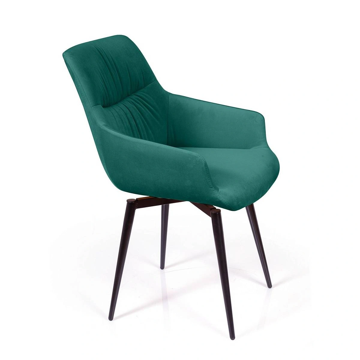 Стул Jordan поворотный 90 градусов, функция возврата, антишум, бархат зеленый 19 фото