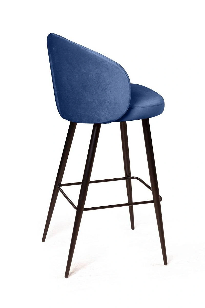 Стул полубарный Mont Blanc, бархат синий 29 / черный конус изображение Стул полубарный Mont Blanc, бархат синий 29 / черный конус фото