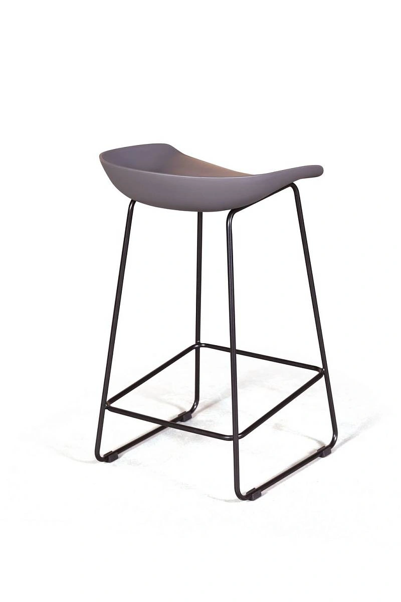 Стул полубарный Leo пластик серый изображение Стул полубарный Leo пластик серый фото