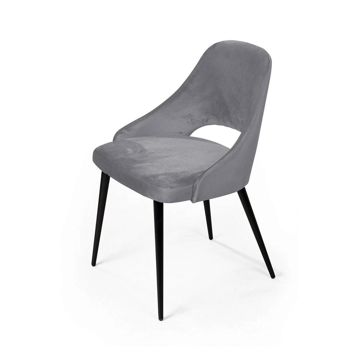 Стул William, бархат светло-серый 26/ черный конус изображение Стул William, бархат светло-серый 26/ черный конус фото