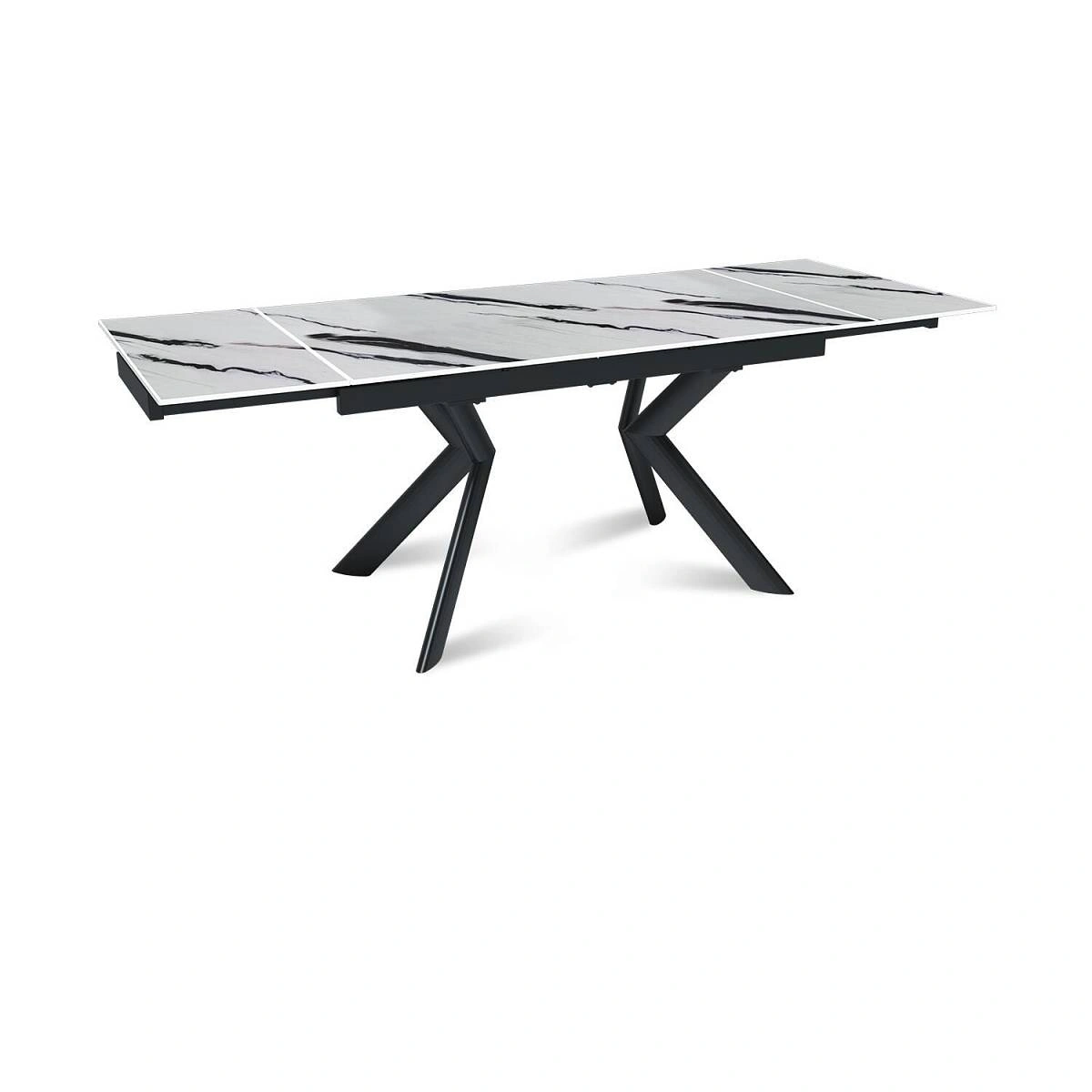 Стол раскладной Bridge (140+40+40), керамика глянцевая Panda White изображение Стол раскладной Bridge (140+40+40), керамика глянцевая Panda White фото