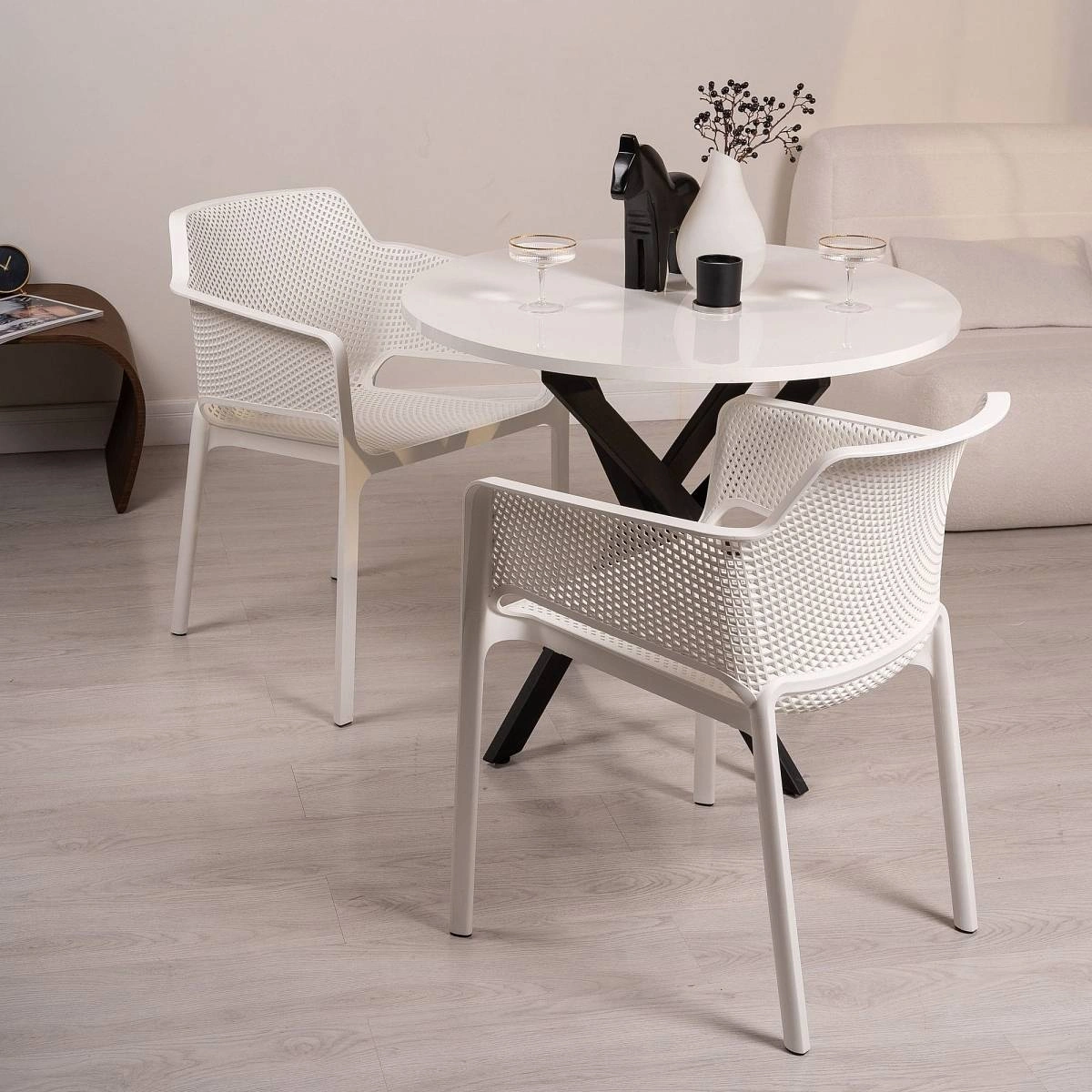 Стул Node с подлокотниками, (комплект 2 шт), пластик светло-бежевый изображение Стул Node с подлокотниками, (комплект 2 шт), пластик светло-бежевый фото