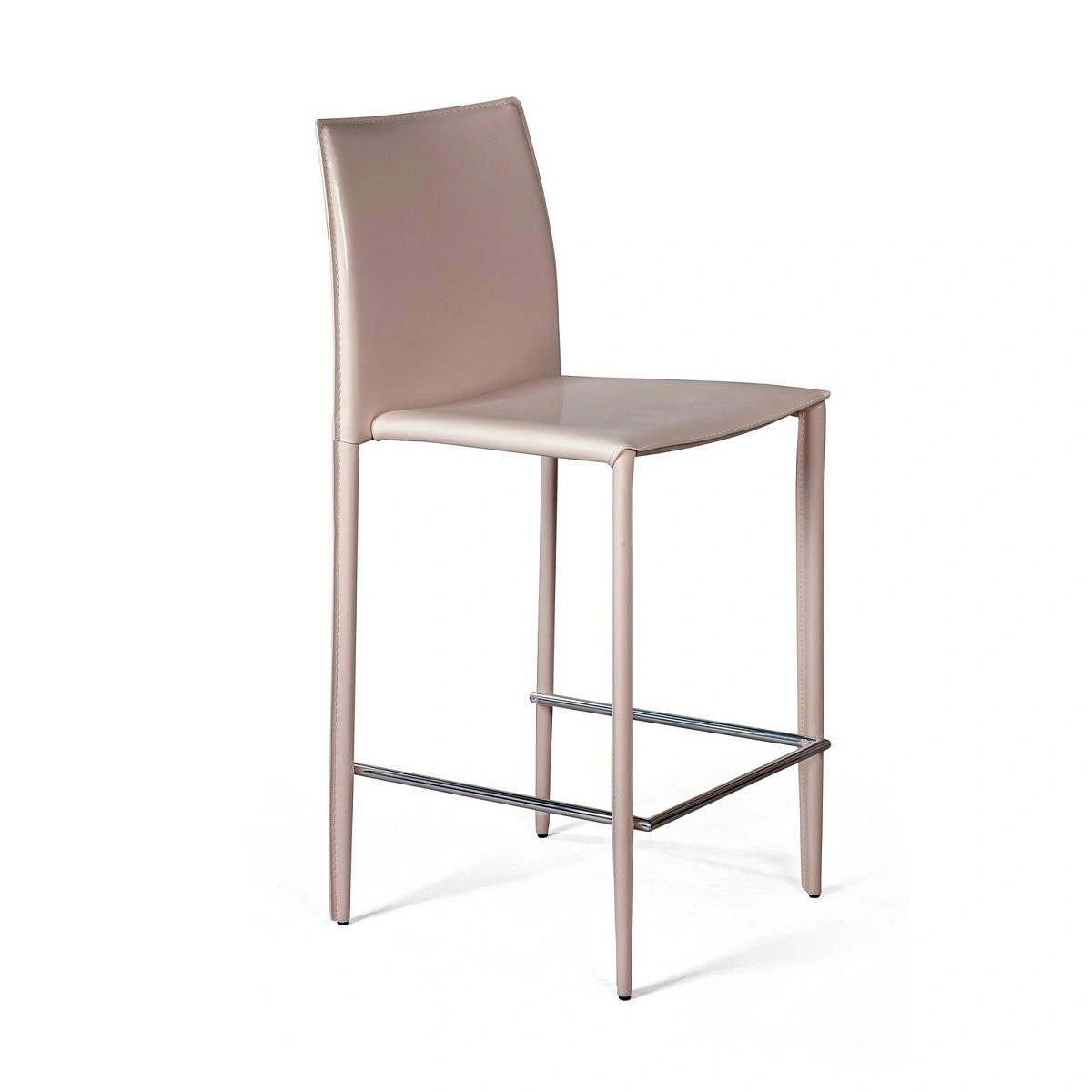 Стул полубарный Рольф, кожа капучино фото