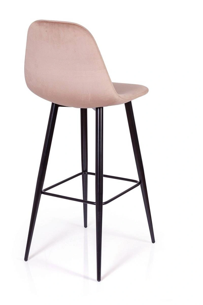 Стул барный TED, бархат бежевый 05 /опора конус изображение Стул барный TED, бархат бежевый 05 /опора конус фото