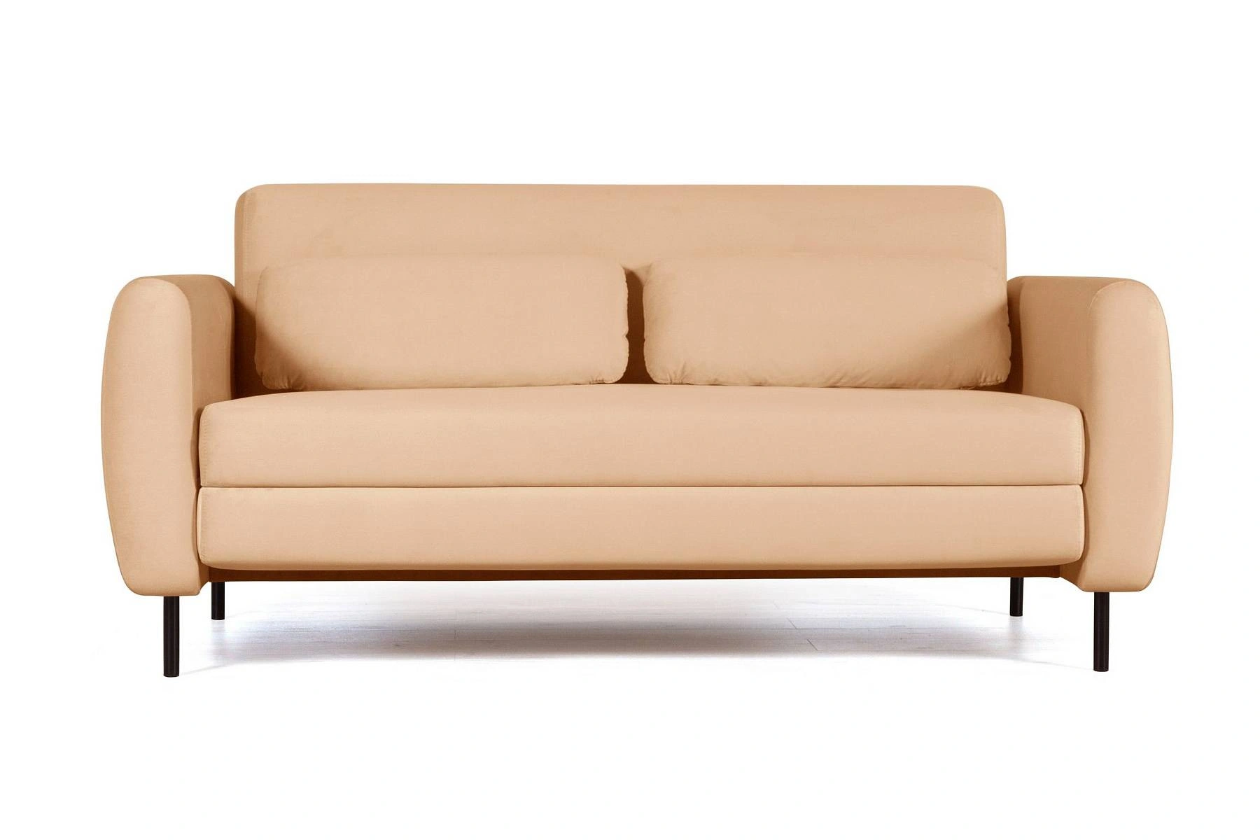 Siena диван-кровать прямой с подлокотниками, бархат бежевый 5 изображение Siena диван-кровать прямой с подлокотниками, бархат бежевый 5 фото