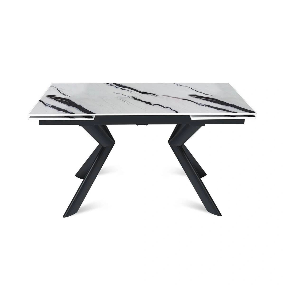 Стол раскладной Bridge (140+40+40), керамика глянцевая Panda White изображение Стол раскладной Bridge (140+40+40), керамика глянцевая Panda White фото