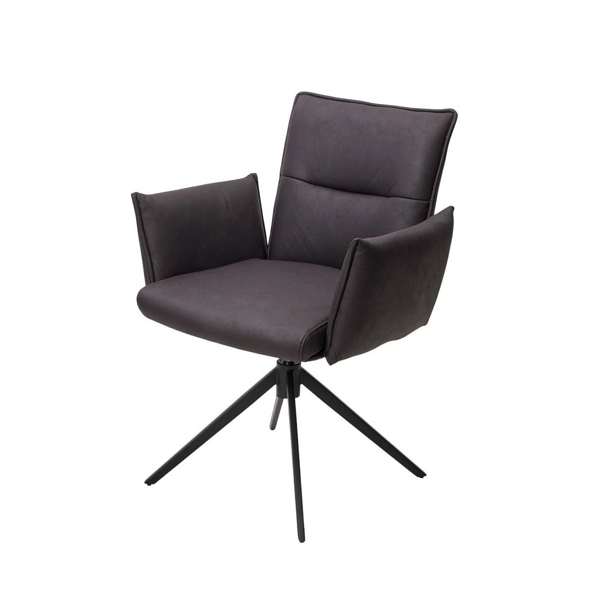 Стул c подлокотниками Indigo экокожа черный, поворотно-возвратный механизм 360 градусов фото