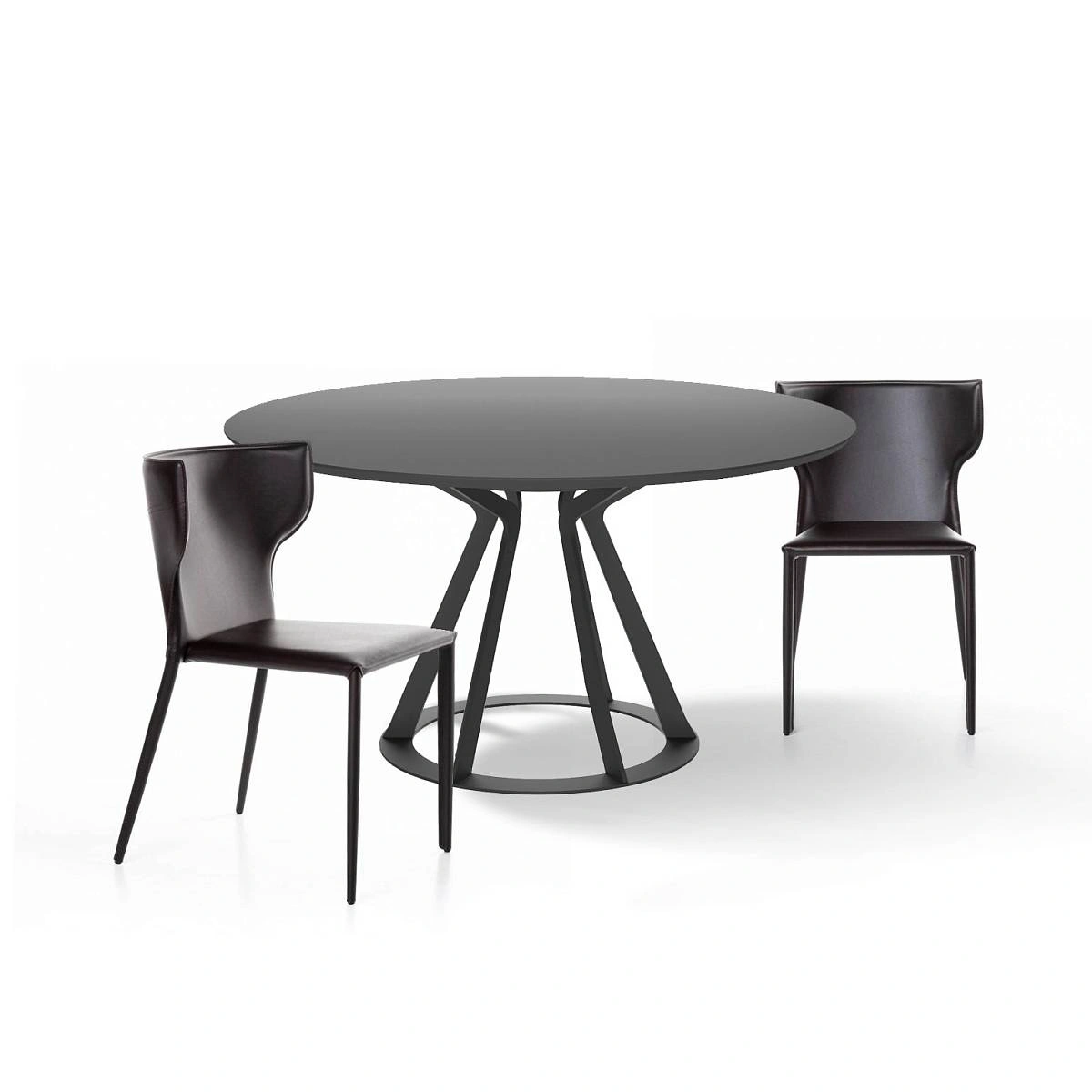 Стол круглый Mercury (120 см) fenix черный + 4 стула Austin изображение Стол круглый Mercury (120 см) fenix черный + 4 стула Austin фото