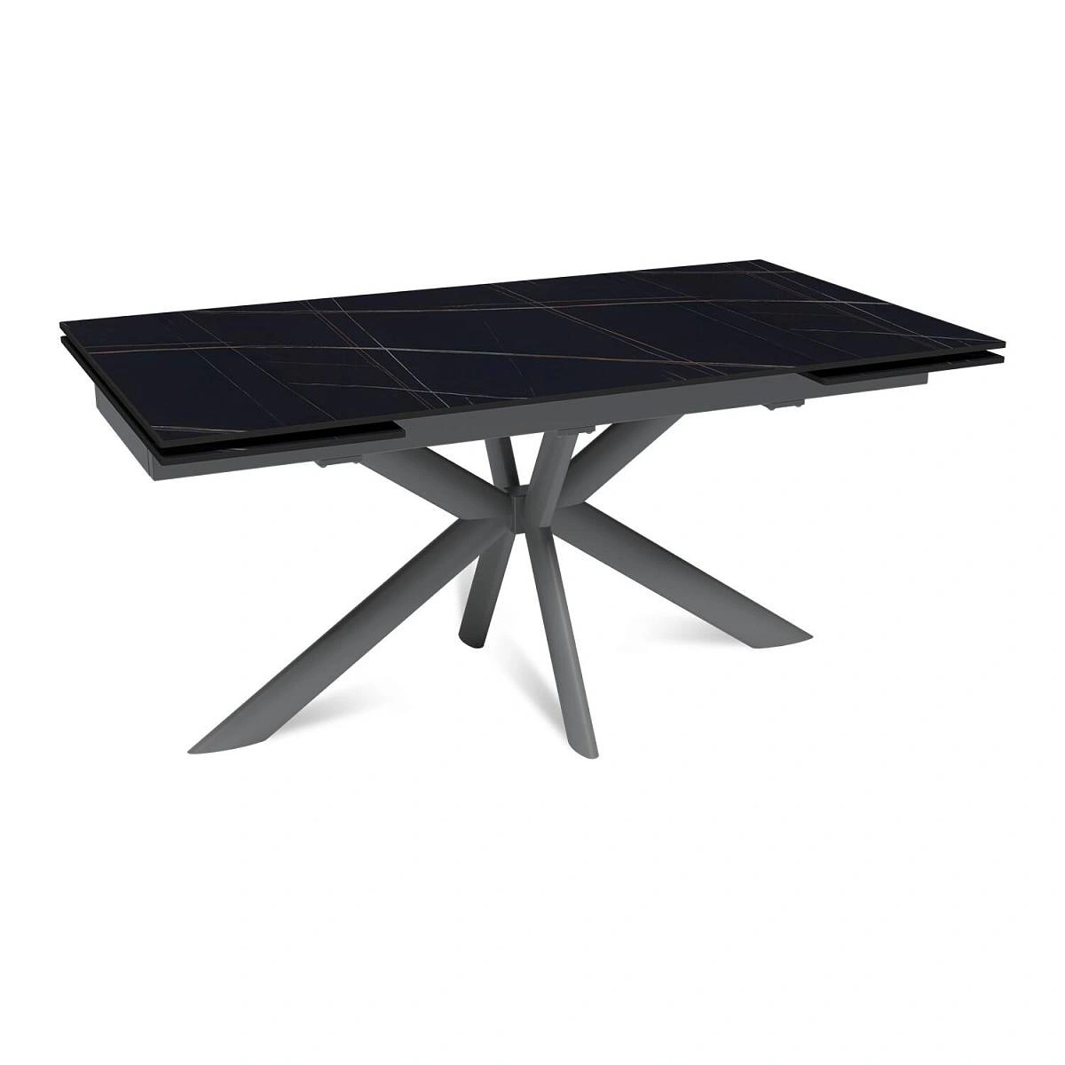 Стол раскладной Strong (160+40+40), керамика матовая Black Gold изображение Стол раскладной Strong (160+40+40), керамика матовая Black Gold фото