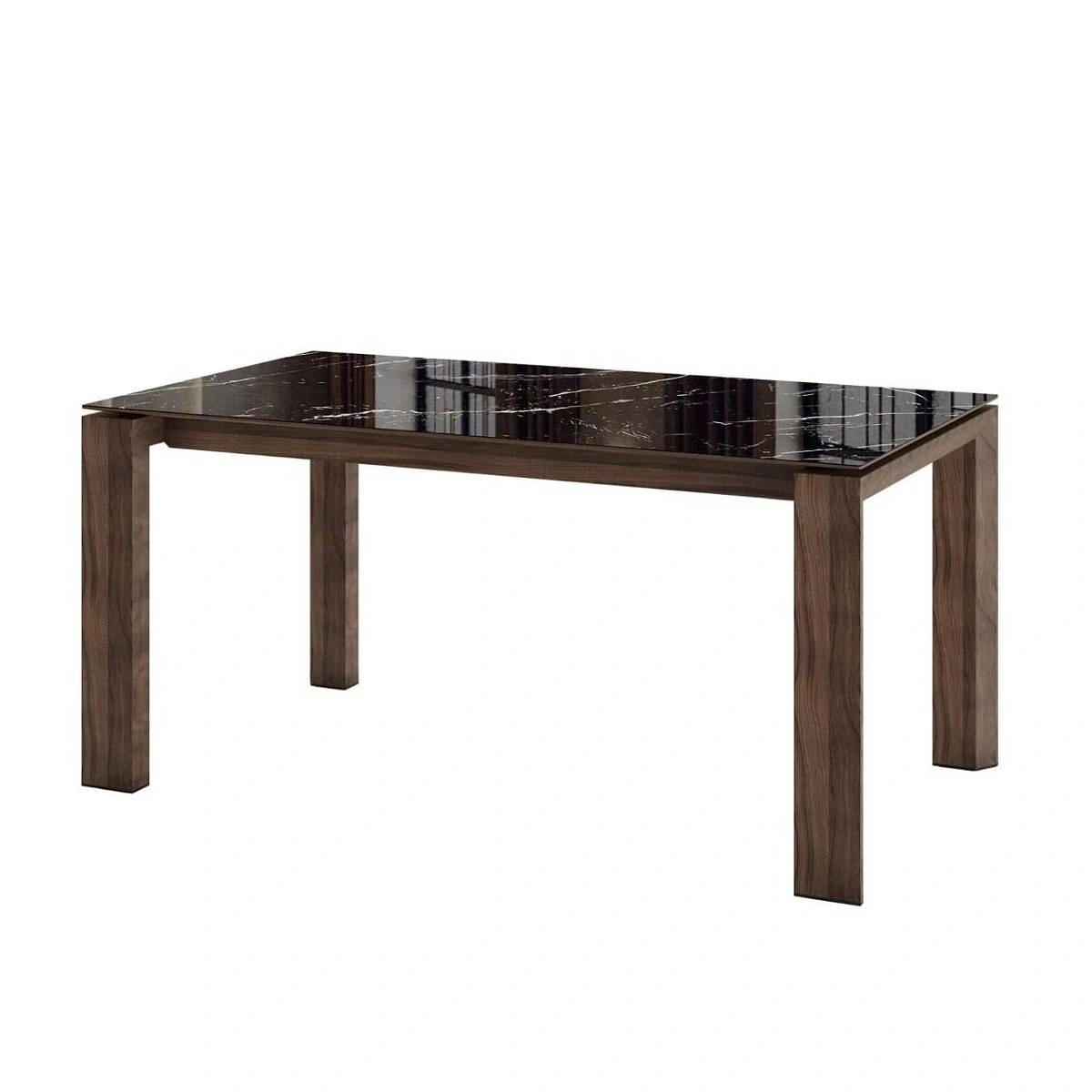 Стол обеденный Aron 180, керамика глянцевая черная изображение Стол обеденный Aron 180, керамика глянцевая черная фото