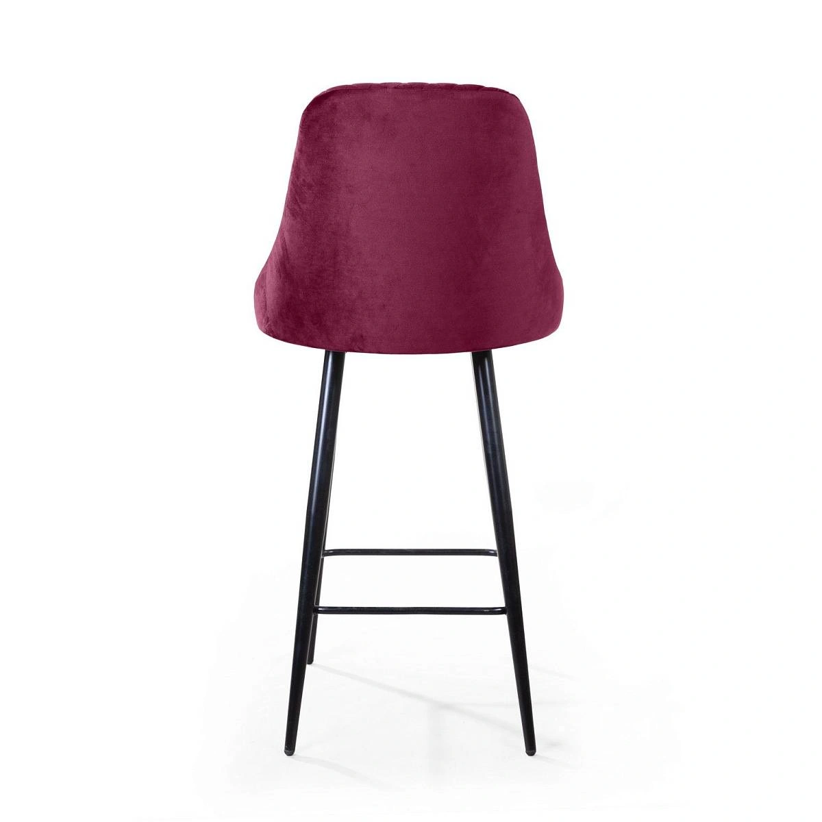 Стул барный William, бархат красный 16/ черный конус изображение Стул барный William, бархат красный 16/ черный конус фото
