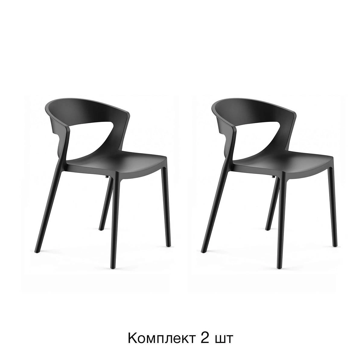 Стул LEXA, (комплект 2 шт), пластик черный изображение Стул LEXA, (комплект 2 шт), пластик черный фото